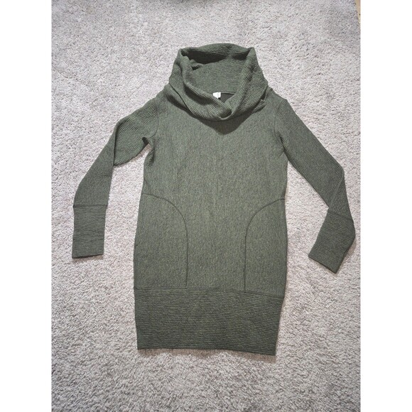 Lululemon Along the Way Cowl Neck Sweater Dress Heathered Olive Green size XS - Picture 1 of 7